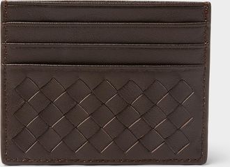 Le 31 Mens Braided faux-leather card holder