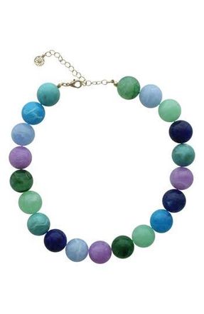 Olivia Welles June Beaded Necklace in Gold /Blue at Nordstrom Rack
