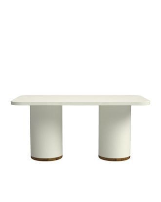 Hannun Mesa de comedor de microcemento en color blanco roto 160 cm