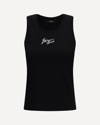 Balmain Paris brush print Tank Top Female M