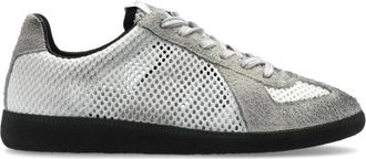 Maison Margiela Logo Sneakers - Dames - Sneakers - Grijs - 39 1/2 EU - Leer - Schoenen