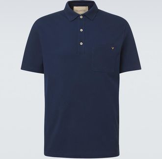 Valentino Polo VGold in jersey piqu&eacute; di cotone
