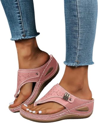 Generic 2026 Women Slippers Womens Summer Flip Flops Thick Sole Hollow Out Slide Sandals Stylish Comfortable Casual Footwear (4.5)