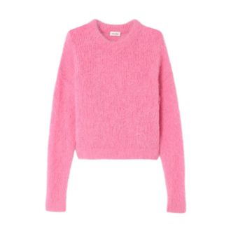 American Vintage Roze Cropped Gebreide Trui - Dames - Truien - Roze - Maat: Xs/S Polyamide