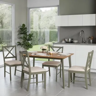 Seconique Balfour 1+4 Dining Set - Sage Green