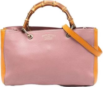 Gucci Pre-owned Handbags, female, Pink, Size: ONE SIZE Pre-owned Bamboo Shopper