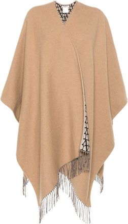 Valentino Garavani Toile Iconographe cape - women - Virgin Wool/Cashmere/Silk - OS - Brown