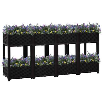 Berkfield Home Raised Bed 160x40x71 cm Polypropylene in Black | Size: 160 x 40 x 71 cm