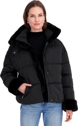 Elie Tahari Womens Montana Relaxed Puffer Jacket, Chocolate