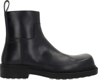 Bottega Veneta Stijlvolle leren enkellaarzen met rubberen zool - Heren - Enkellaarsjes - Zwart - 42 EU - Schoenen