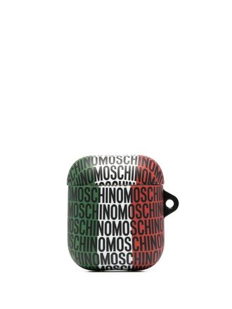 Moschino AirPods hoesje met logoprint - Rood