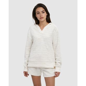 tentree Shore Hoodie in Cotton White Flash Stripe at Nordstrom, Size X-Large