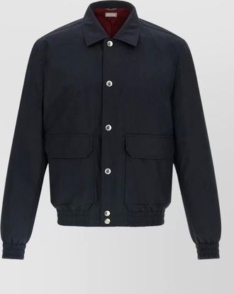 Brunello Cucinelli membrane canvas jacket collared design pockets