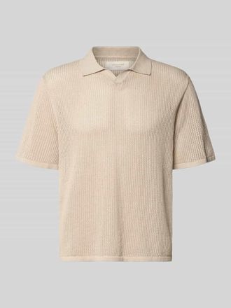 Jack & Jones Jack & Jones Regular Fit Strick-Poloshirt Modell CASSIS in Beige, Gr&ouml;&szlig;e XXL