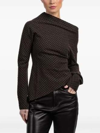 Cortana Nuna check blouse - women - Wool/Viscose - 38 - Brown
