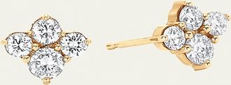 Sara Weinstock 18K Yellow Gold Diamond Cluster Stud Earrings