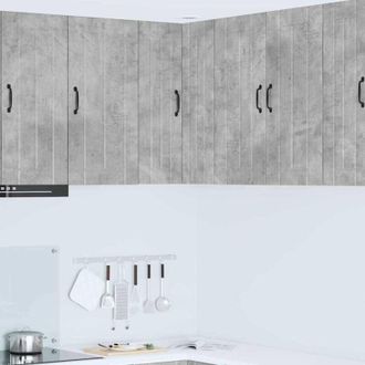 vidaXL vidaXL Mobile da cucina con lo scaffale Grigio cemento 57 x 57 x 80 cm