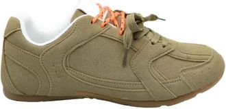 Ikrush Double Contrast Lace Up Flat Trainerscasual Low Ankle Regular Casual Camel