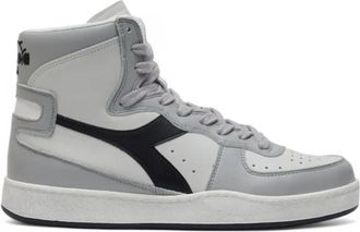 Diadora Retro Basketbalsneakers Wit Zwart - Heren - Sneakers - Wit - 47 EU - Leer - Schoenen