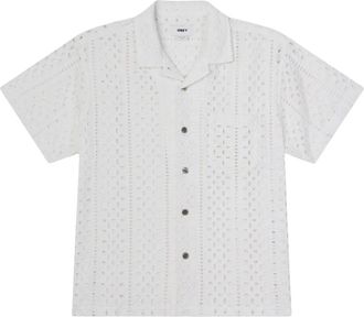 Obey Camisa de Manga Corta con Ojal - Shirts - Hombre - Blanco - M