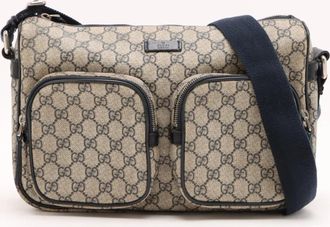 Gucci Navy Gg Supreme Shoulder Bag (Pre-Owned)