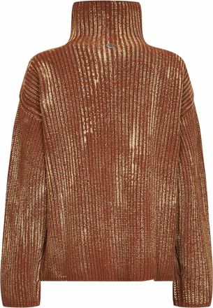 Diesel Womens Sweater M-Amet Ribbed Wool-Blend Brown Camel