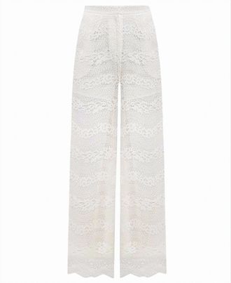 Twin-Set Palazzo Perforated Fabric High Trousers
