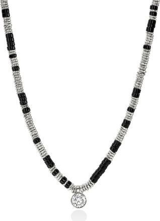 John Hardy JH Lovestruck Heishi Pendant Necklace, Sterling Silver, Hardstones, Lab-Grown Diamond, 1.25TCW at Nordstrom, Size 18 In