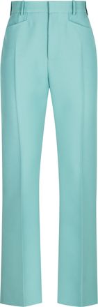 Tom Ford Womens Wool Blend Trousers - Turquoise - Size EU 42 (Womens)