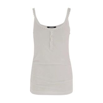 Jacquemus Sleeveless Tops, female, White, Size: XS Clavela Tank Top