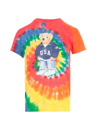 Ralph Lauren Tye Dye Printing T-Shirt W/Bear