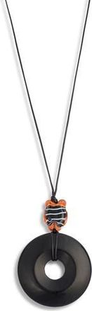 Frasier Sterling Angel Fish Cord Pendant Necklace in Black at Nordstrom Rack