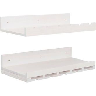 Hhg [nunca Usado] Juego De 2 Botelleros Hhg-707, Botellero/vasero De Pared Para 6 Botellas/15 Vasos, Madera, Certificado Mvg, 61 X 28 Cm, Natural