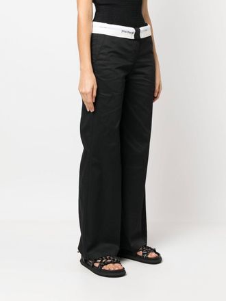 Palm Angels Flare-Leg Trousers - Black