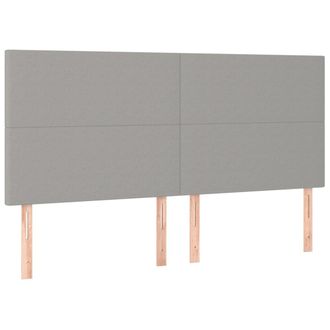 vidaXL Cabecero Con Luces Led Tela Gris Claro 180x5x118/128 Cm Vidaxl