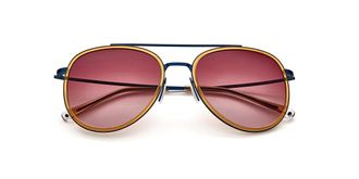 Paradigm 19-35 Navy Mens Sunglasses Brown Size 55