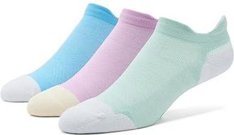 Feetures Elite Max Cushion No Show Tab 3-Pair Pack No Show Socks Shoes Supine Sage/Pink Citrus/Cool Plunge : SM (US Womens Shoe 4-6.5)
