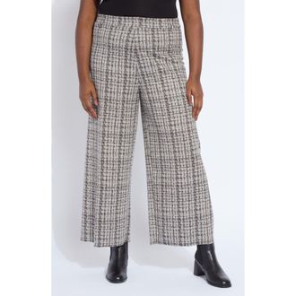 Lyss&eacute; Erin Tweed Print Pull-On High Waist Ankle Wide Leg Pants in Lush Tweed Texture at Nordstrom, Size 1 X