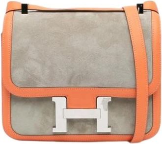 Herm&egrave;s Pre-owned Constance Crossbody Bag - Dames - Vintage Schoudertas - Veelkleurig - ONE Size - Su&egrave;de - Vintage