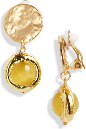Karine Sultan Crystal Clip-On Drop Earrings in Gold at Nordstrom