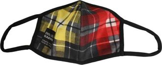 Dolce & Gabbana Mascherina con stampa a quadri - - Accessories - Uomo - Multicolore - ONE SIZE
