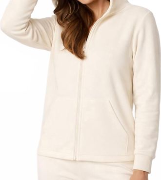 French Kyss Zip Up Hoodie Jacket In Ivory