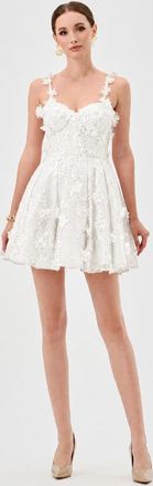 Bariano Penni 3D Floral Mini in White at Nordstrom, Size 12