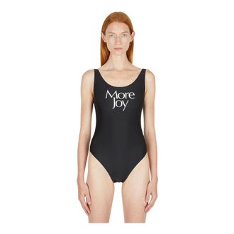 More Joy One-piece, female, Black, Size: S Logo Print Swimsuit