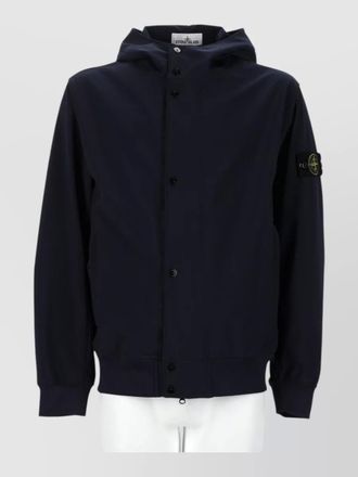 Stone Island hooded coat long sleeves ribbed cuffs