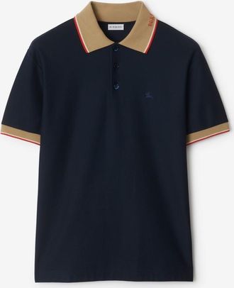 Burberry Logo Collar Cotton Polo Shirt