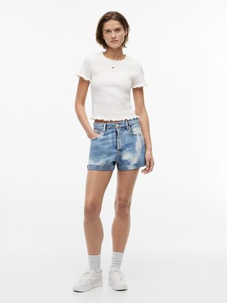 Tommy Hilfiger Womens Tommy Jeans Cuffed Denim Short - Denim Light - 27