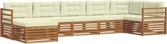 vidaXL Conjunto De Sof&aacute;s De Exterior 7 Uds. Natural Y Crema Vidaxl