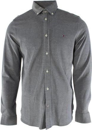 Tommy Hilfiger Knitted SF Shirt - Heren - Casual Overhemden - Grijs - XL - Katoen - Overhemden