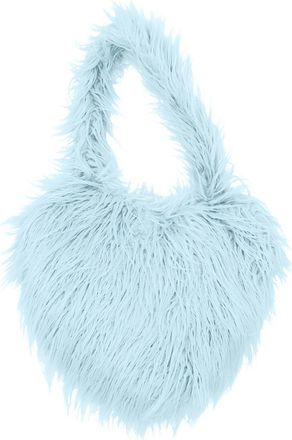 Generic Peach Heart Shaped Shoulder Bag For Women Cute Wool Beach Crossbody Purse With Adjustable Strap (BU2, One Size)